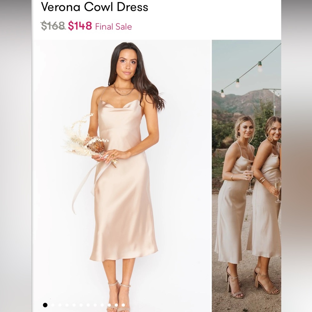 Show Me Your Mumu : Verona Cowl Dress ~ Champagne Luxe Satin × 1 XL
